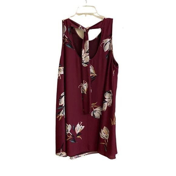 Amanda Uprichard Marnie Floral Shift Dress Mini Sleeveless Burgundy - Picture 2 of 6